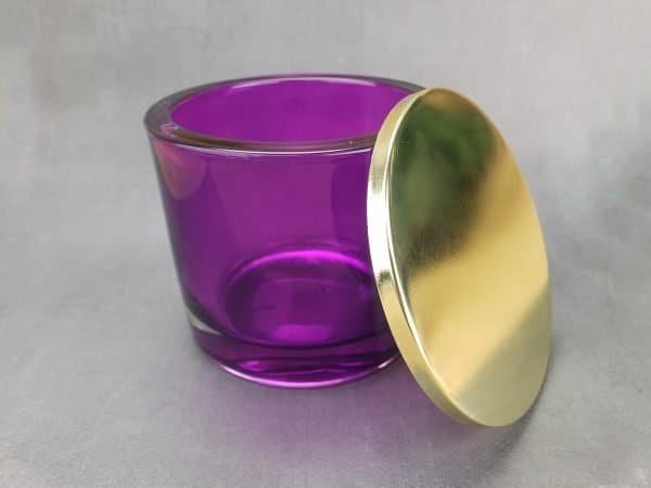 Andromeda - Jewel Toned Glass Vessels with Gold Lid (case of 4) - Image 5