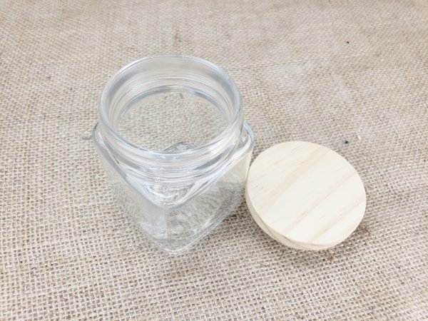 Pinto - Clear Glass Candle Vessel with Wood Lid (case of 12) - Image 4