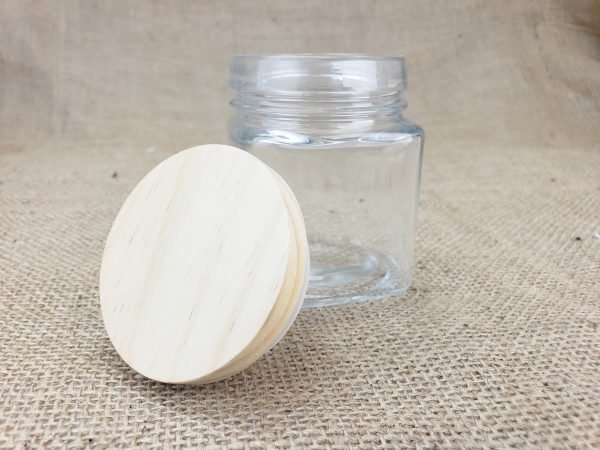 Pinto - Clear Glass Candle Vessel with Wood Lid (case of 12) - Image 3