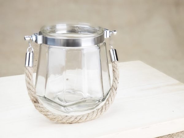 Luz - Lantern Clear Candle Vessel with Rope Handle (case of 12) - Image 6