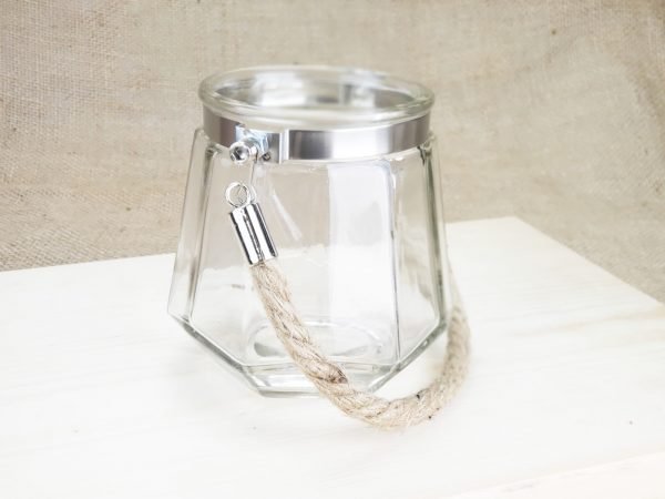 Luz - Lantern Clear Candle Vessel with Rope Handle (case of 12) - Image 7