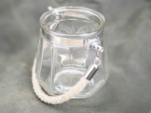 Luz - Lantern Clear Candle Vessel with Rope Handle (case of 12) - Image 3