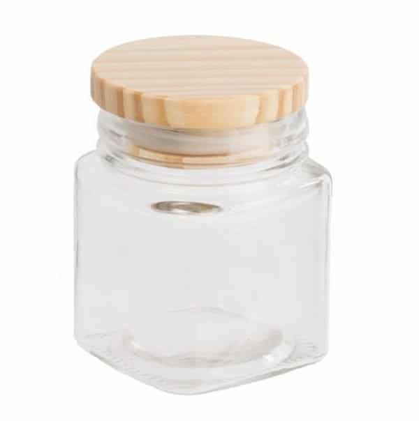 Pinto - Clear Glass Candle Vessel with Wood Lid (case of 12)