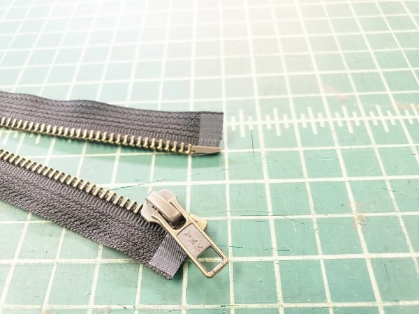 Antique Brass teeth Metal Open End Separating Zippers YKK Size 5, Black Tape, Varying Lengths - Image 7